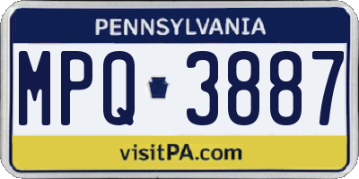 PA license plate MPQ3887