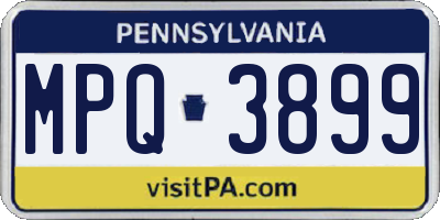 PA license plate MPQ3899