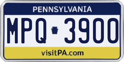 PA license plate MPQ3900