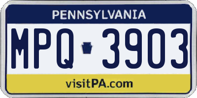 PA license plate MPQ3903
