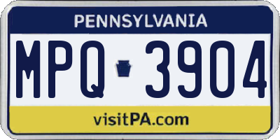 PA license plate MPQ3904