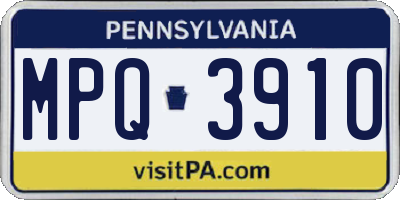 PA license plate MPQ3910