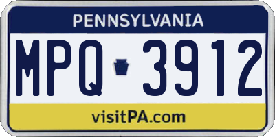PA license plate MPQ3912