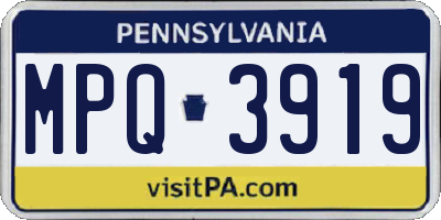 PA license plate MPQ3919