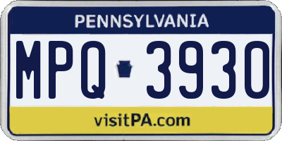 PA license plate MPQ3930