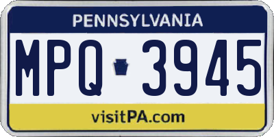 PA license plate MPQ3945