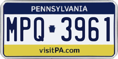 PA license plate MPQ3961