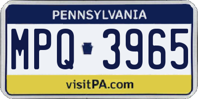 PA license plate MPQ3965