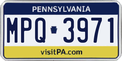 PA license plate MPQ3971