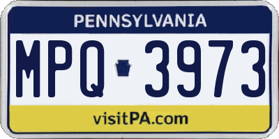 PA license plate MPQ3973