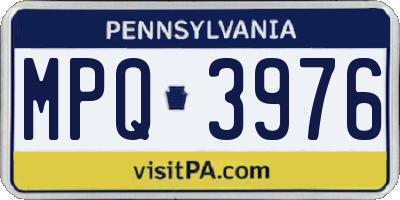 PA license plate MPQ3976