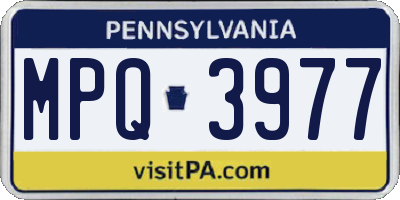 PA license plate MPQ3977