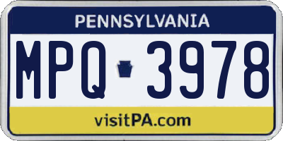 PA license plate MPQ3978