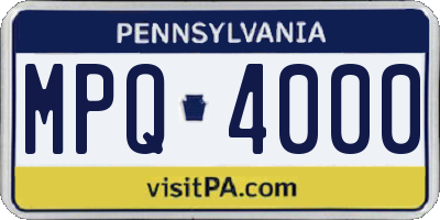 PA license plate MPQ4000