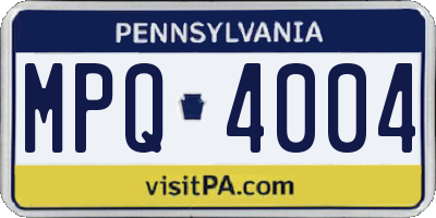 PA license plate MPQ4004