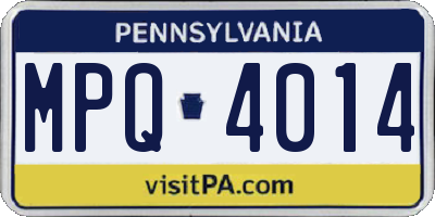 PA license plate MPQ4014