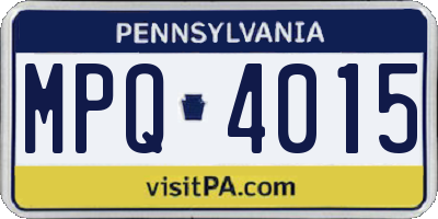 PA license plate MPQ4015