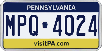 PA license plate MPQ4024