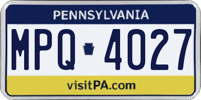 PA license plate MPQ4027