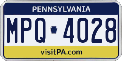 PA license plate MPQ4028