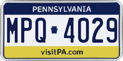 PA license plate MPQ4029