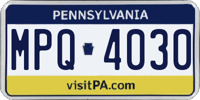 PA license plate MPQ4030