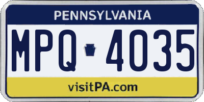 PA license plate MPQ4035