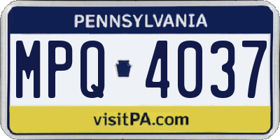 PA license plate MPQ4037