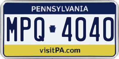 PA license plate MPQ4040
