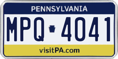 PA license plate MPQ4041