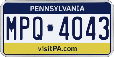 PA license plate MPQ4043