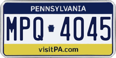 PA license plate MPQ4045