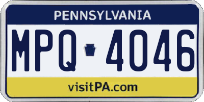 PA license plate MPQ4046