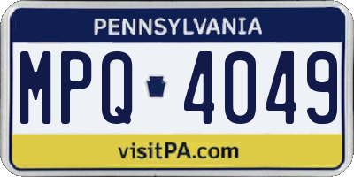 PA license plate MPQ4049