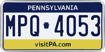 PA license plate MPQ4053