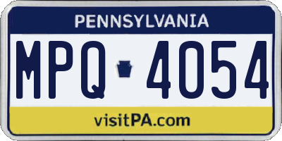 PA license plate MPQ4054