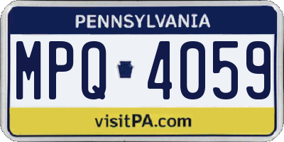 PA license plate MPQ4059