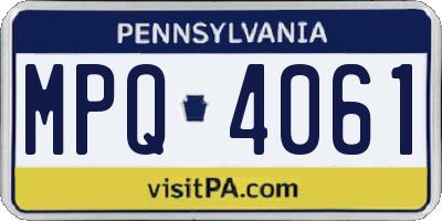 PA license plate MPQ4061