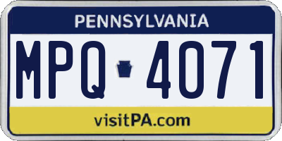 PA license plate MPQ4071