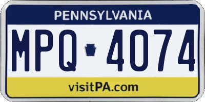 PA license plate MPQ4074
