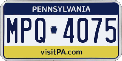 PA license plate MPQ4075