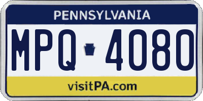 PA license plate MPQ4080