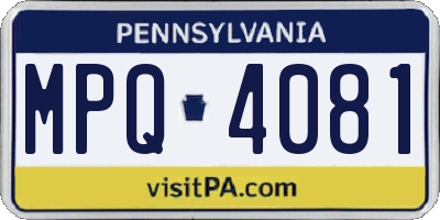 PA license plate MPQ4081