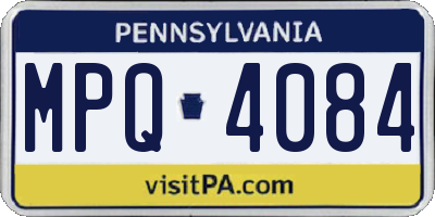 PA license plate MPQ4084