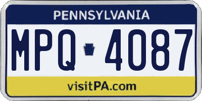 PA license plate MPQ4087