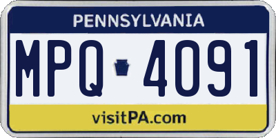 PA license plate MPQ4091