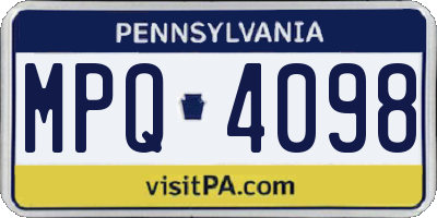 PA license plate MPQ4098