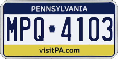PA license plate MPQ4103