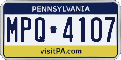 PA license plate MPQ4107