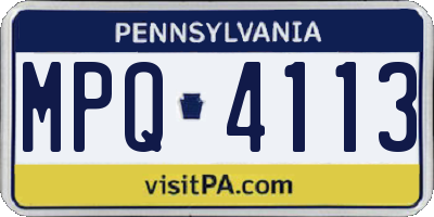 PA license plate MPQ4113